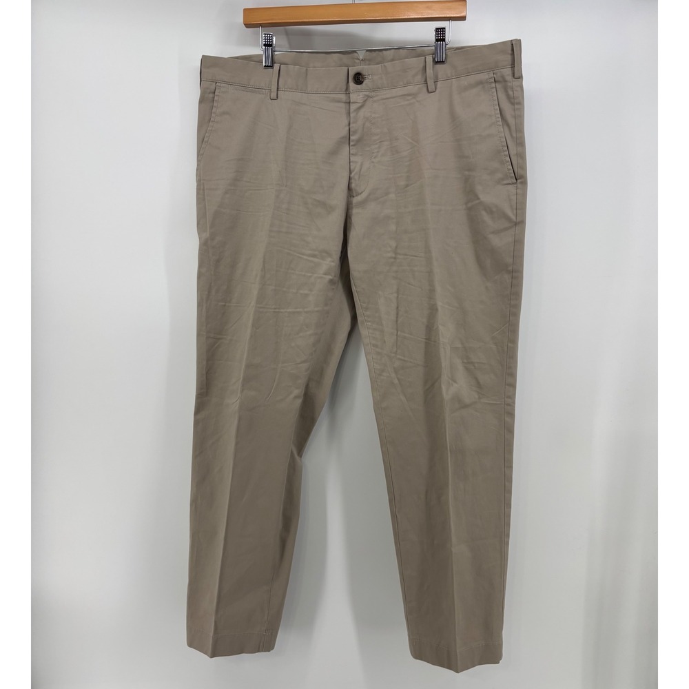 Brooks Brothers Chino Pants Men's 40x30 Slim Fit Flat Front Khaki Stretch
